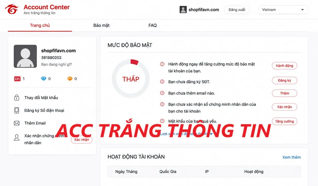 Tài khoản FO4 #62355